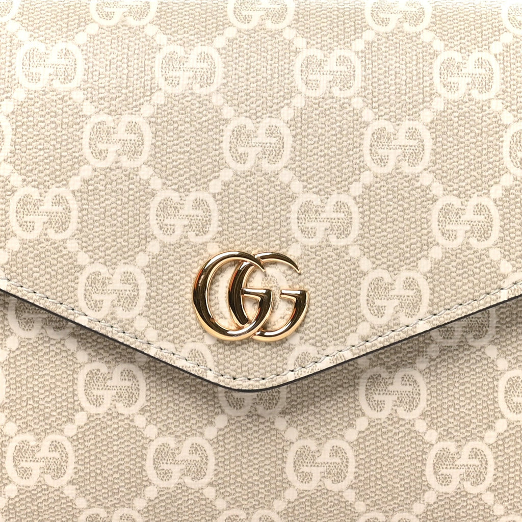 Gucci GG Supreme Calfskin Mini Ophidia Envelope Shoulder Bag White