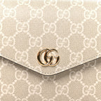 Gucci GG Supreme Calfskin Mini Ophidia Envelope Shoulder Bag White