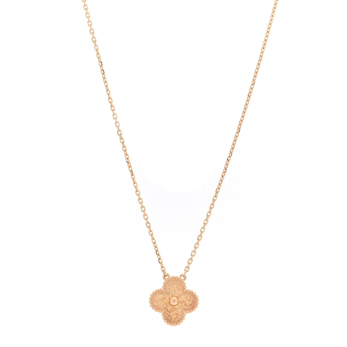 18K Rose Gold Vintage Alhambra Pendant Necklace