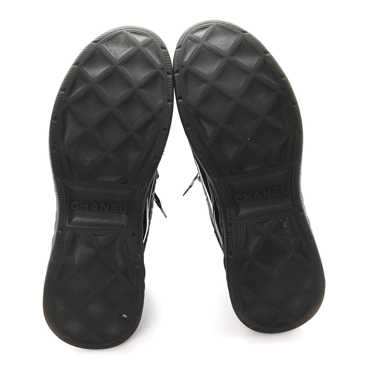 Chanel Fabric Suede Men's CC Sneakers 44 Black