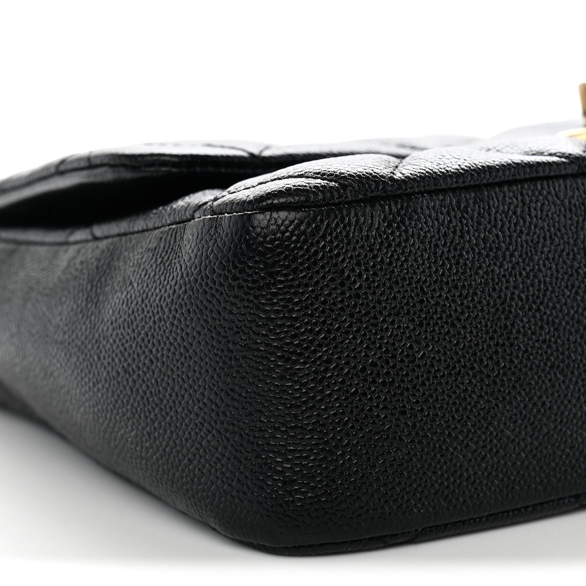 Large Quilted Caviar Flap Shoulder Bag