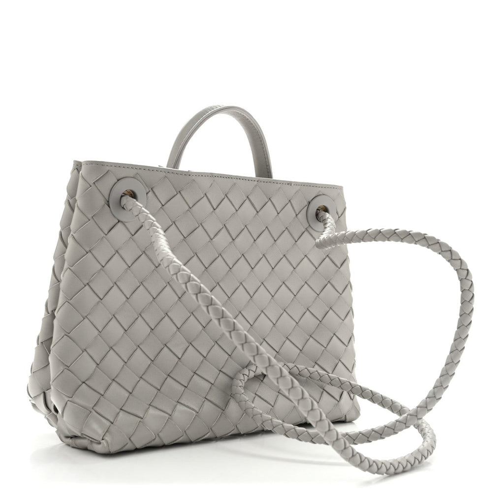 Bottega Veneta Nappa Intrecciato Small Andiamo Shoulder Bag Sterling
