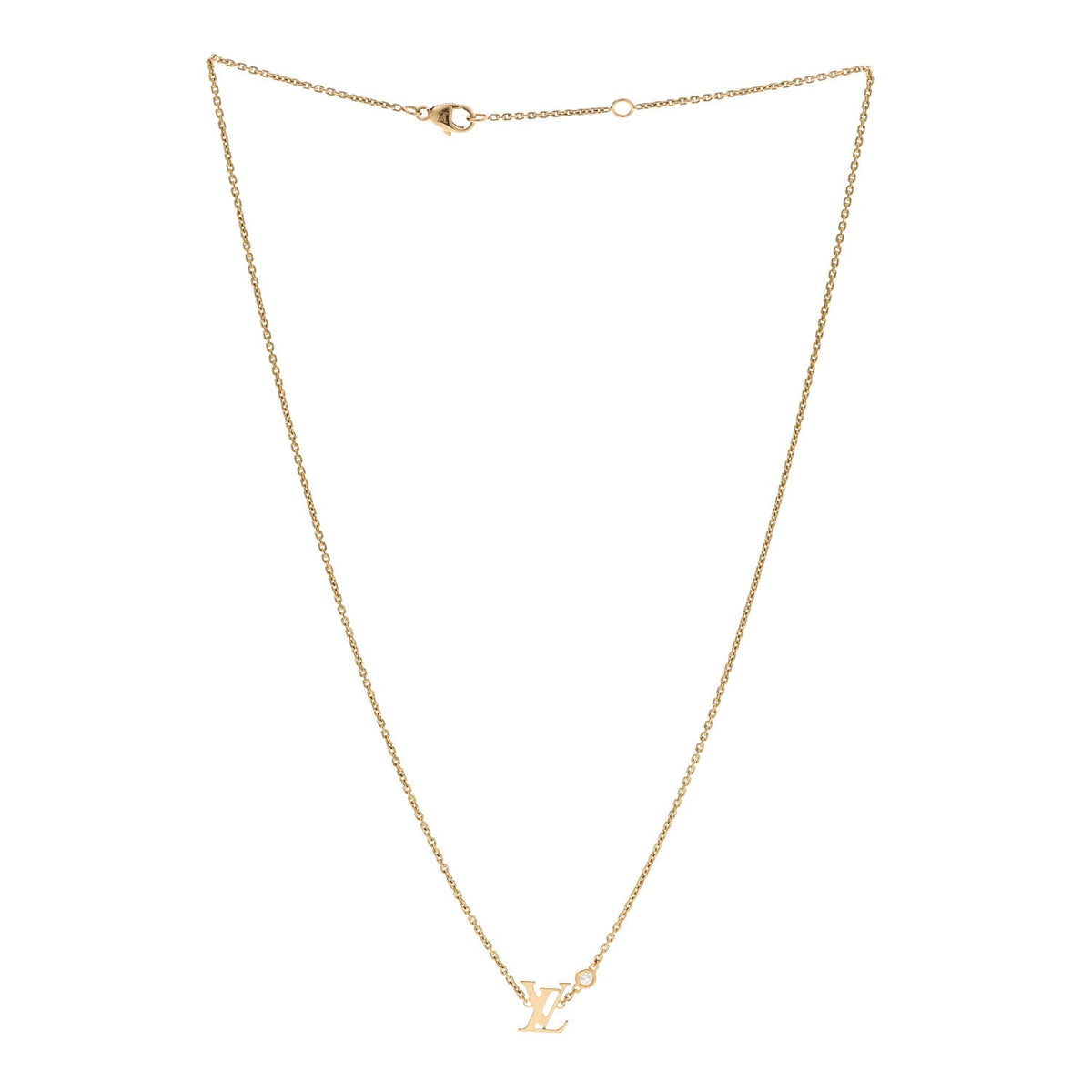 18K Yellow Gold Diamond Idylle Blossom LV Pendant Necklace