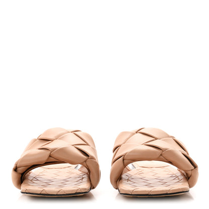 Bottega Veneta Nappa Maxi Intrecciato Lido Women's Flat Sandals Tan