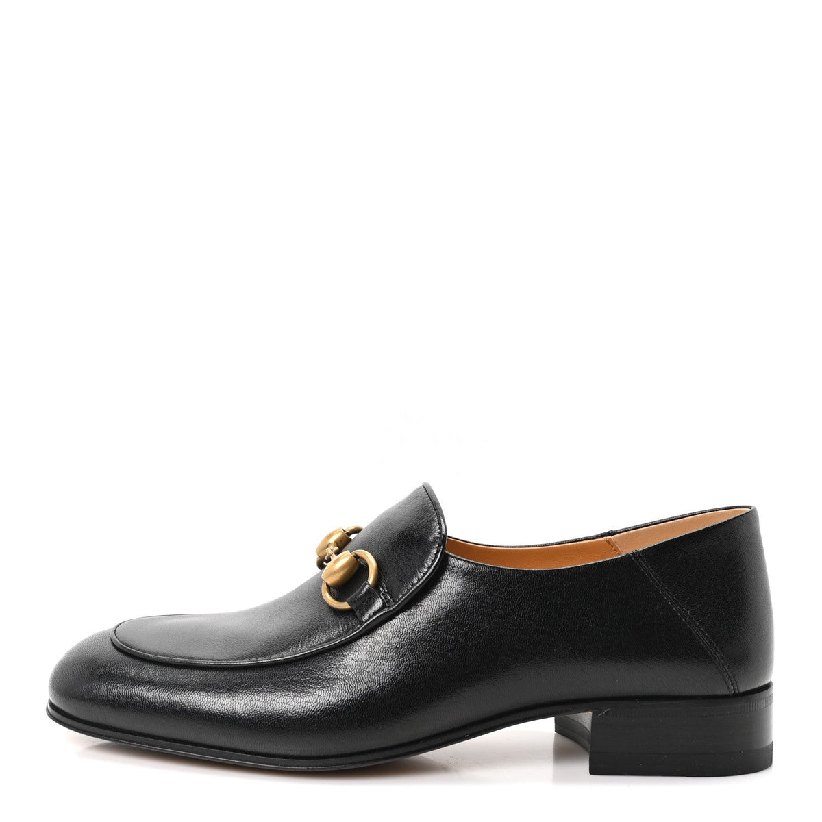 Goatskin Horsebit Mid-Heel Loafers Black