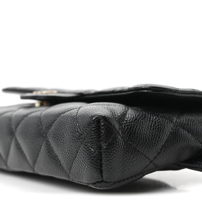 Quilted Caviar Flap Shoulder Bag
