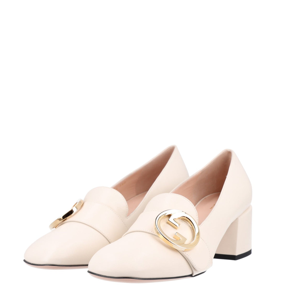Gucci Calfskin Leather Women's Blondie Pumps 40.5 Mystic White