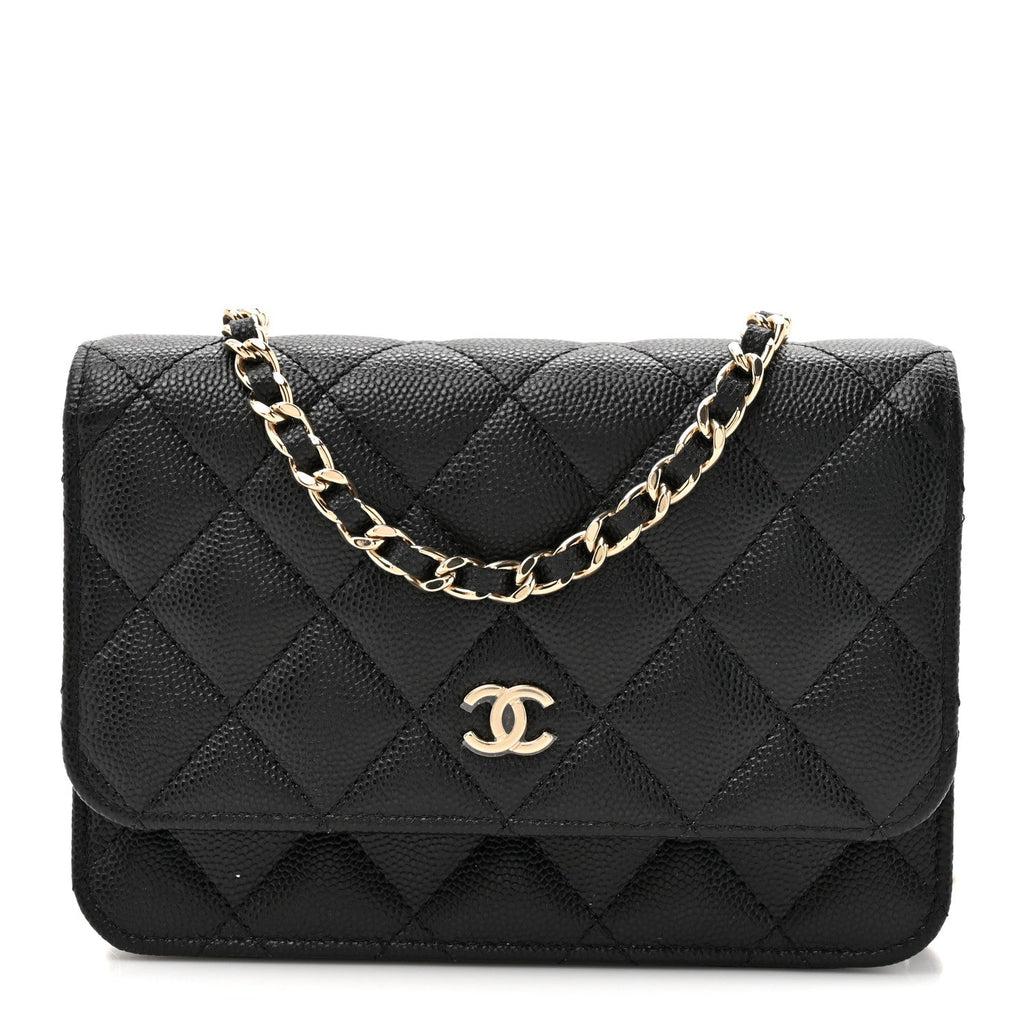 Chanel Caviar Quilted Mini Wallet on Chain WOC Black