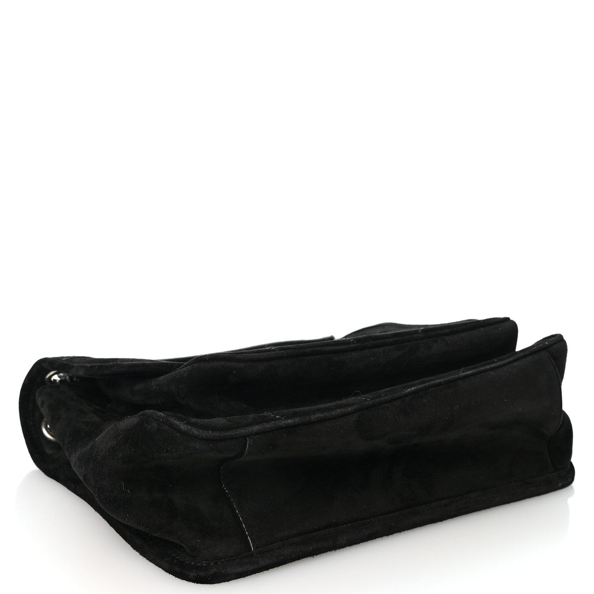 Saint Laurent Suede Monogram Medium Niki Chain Satchel Black