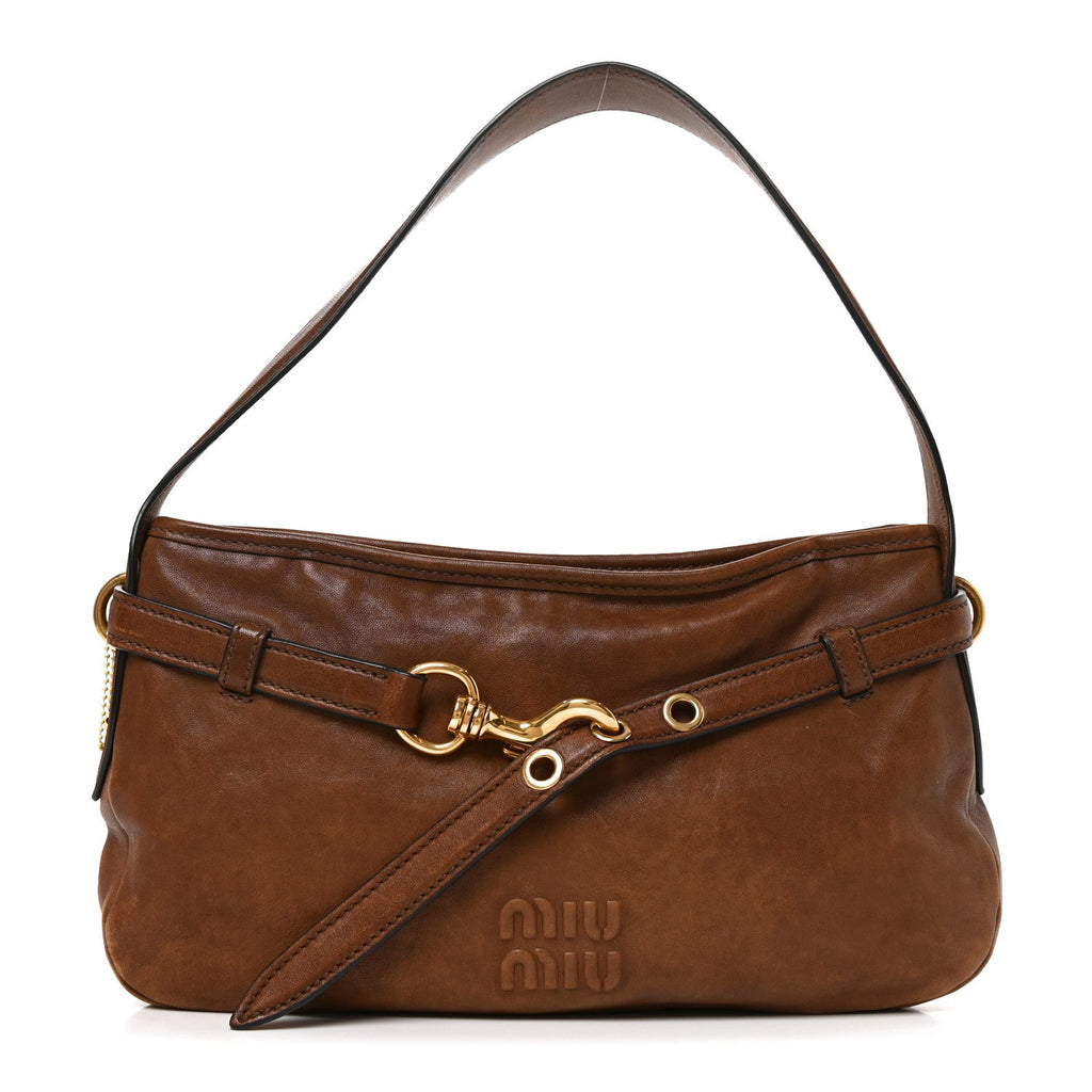 Miu Miu Nappa Aviator Regular Aventure Shoulder Bag Rovere