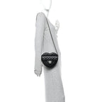 Chanel Lambskin Quilted Large CC In Love Heart Bag Black