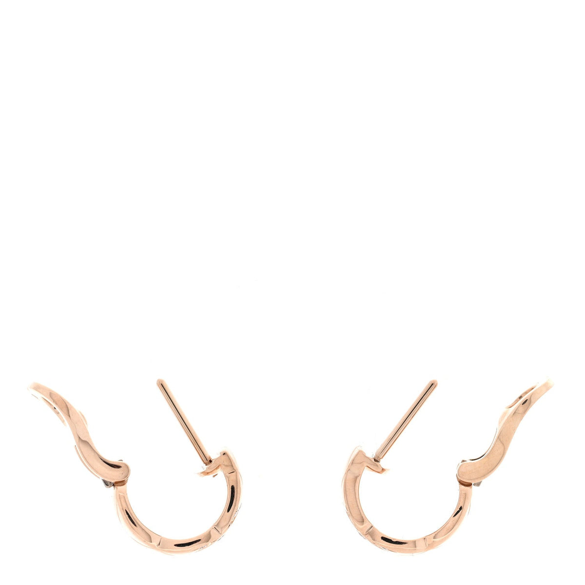 18K Beige Gold Diamond Coco Crush Hoop Earrings