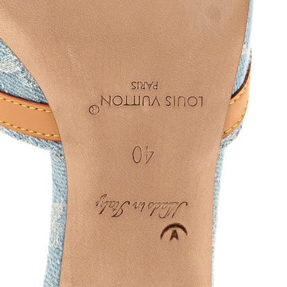Louis Vuitton Monogram Denim Women's 6AM Mules 40 Light Blue