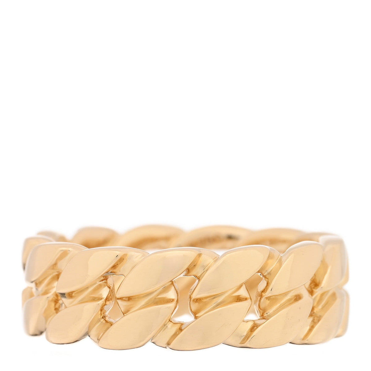 18K Yellow Gold 8mm Curb Chain Ring 65 11