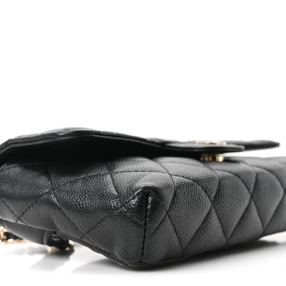 Quilted Caviar Flap Shoulder Bag