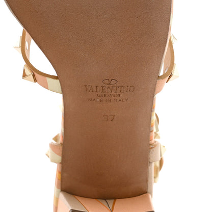 Valentino Garavani Nappa Calfskin Women's Rockstud City Sandals 38 Mandarin Sorbet