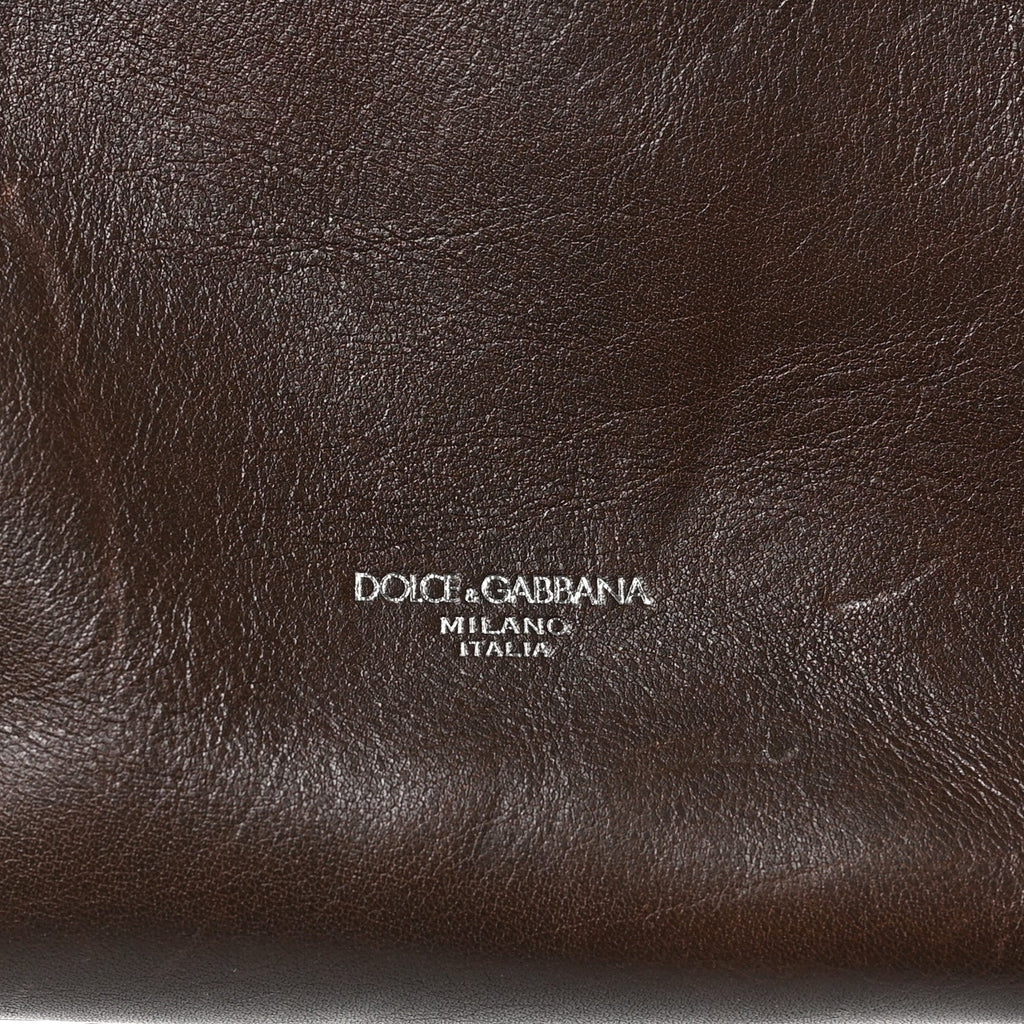 Dolce & Gabbana Tempesta Calfskin Atene Shopping Bag Brown