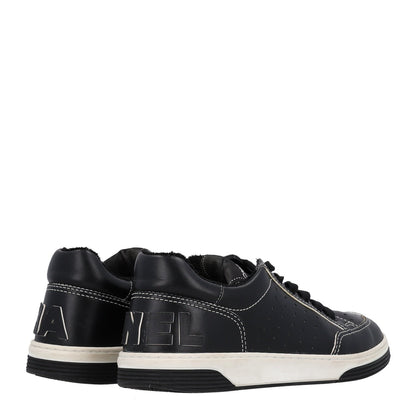 Chanel Calfskin Women's Logo Sneakers 38 Black White