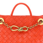Bottega Veneta Nappa Intrecciato Small Andiamo Chain Bag Orange