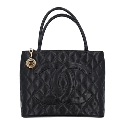 Quilted Caviar Tote Bag