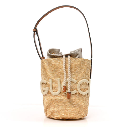 Small Calfskin Bucket Bag - Natural