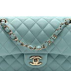 Chanel Caviar Quilted Small Double Flap Light Blue