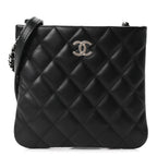 Chanel Lambskin Quilted Uniform Crossbody Bag Black