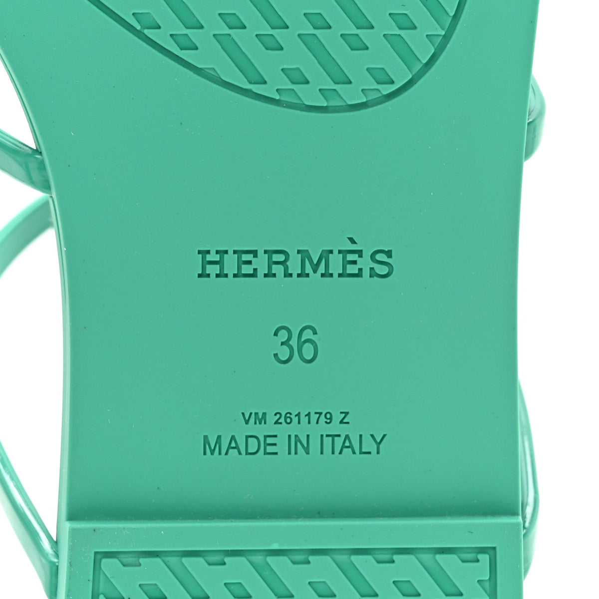 Hermes Rubber Women's Mykonos Sandals 36 Vert Tourmaline