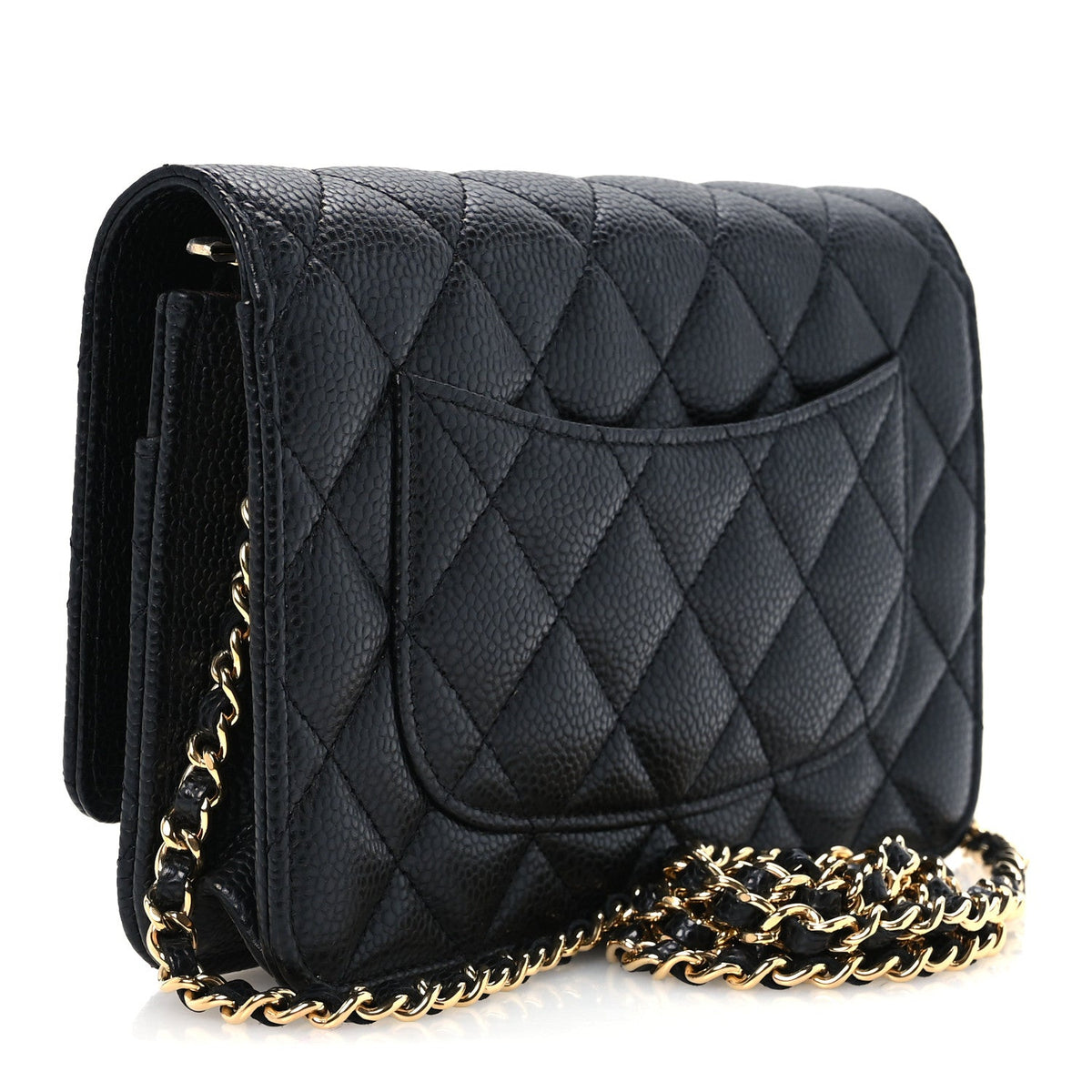 Quilted Caviar Wallet Bag