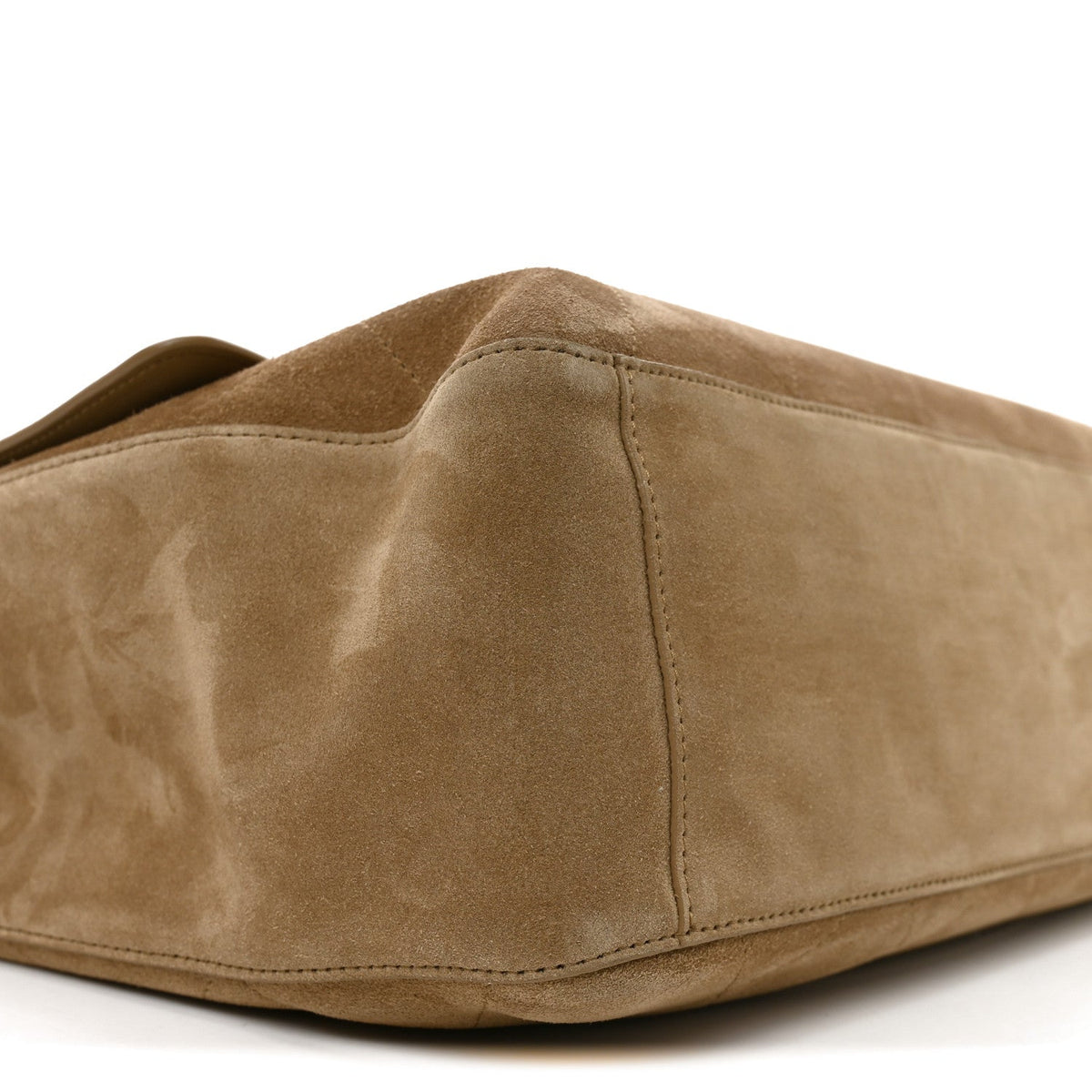 Maxi Calfskin Suede Flap Shoulder Bag