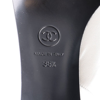 Chanel Goatskin Grosgrain CC Pointed Women's Slingback Pumps