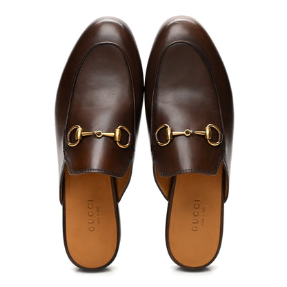 Gucci Calfskin Women's Princetown Slippers 35 Fondente Brown