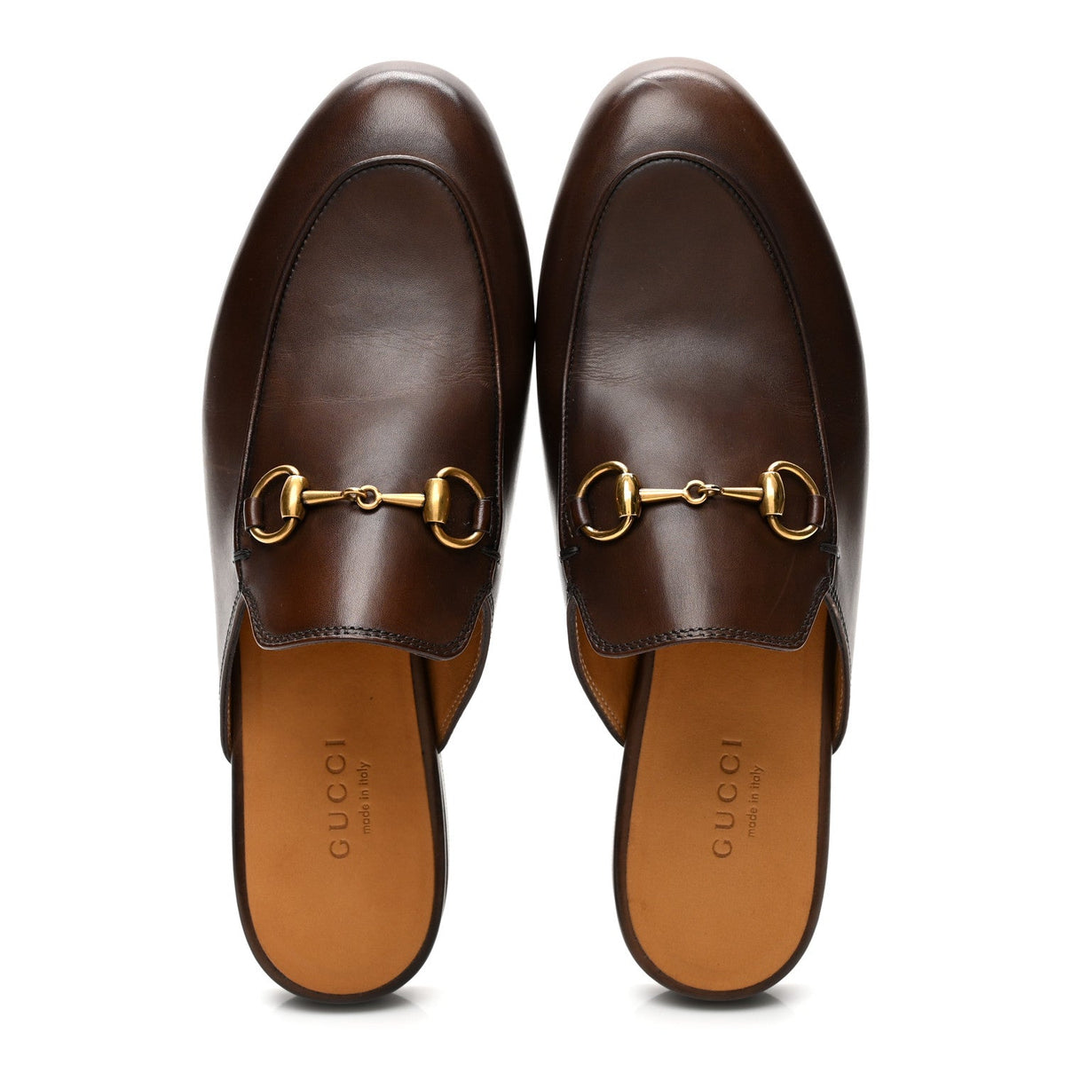 Gucci Calfskin Women's Princetown Slippers 35 Fondente Brown