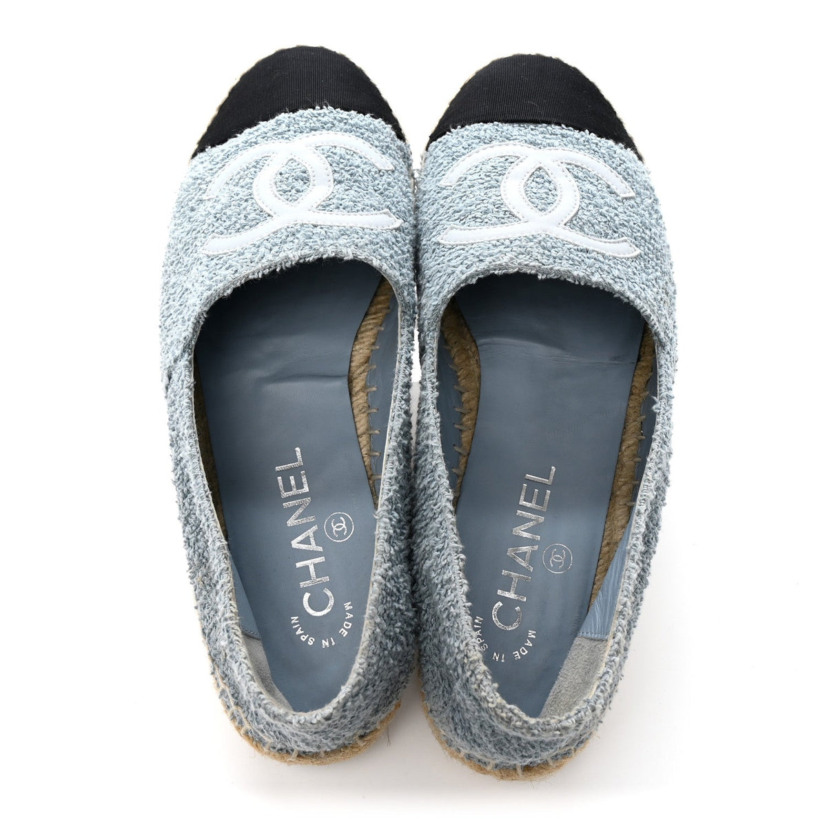 Chanel Fabric Grosgrain CC Women's Espadrilles 38
