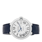 Cartier 18K White Gold Diamond Pave 42mm Ballon Bleu Watch 1804935