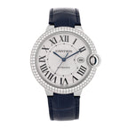 Cartier 18K White Gold Diamond Pave 42mm Ballon Bleu Watch 1804935
