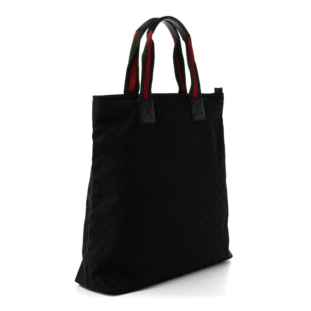 Gucci GG Monogram Large Web Handle Vertical Tote Black
