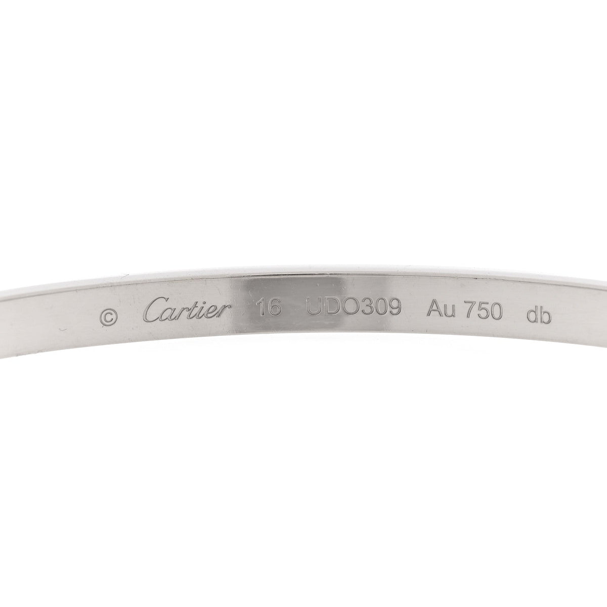 18K White Gold Small LOVE Bracelet 16
