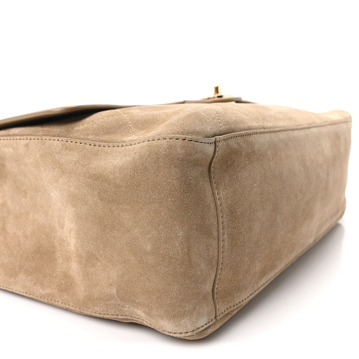 Maxi Calfskin Suede Flap Shoulder Bag