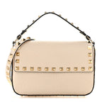 Valentino Garavani Grainy Calfskin Rockstud Crossbody Pouch Light Ivory