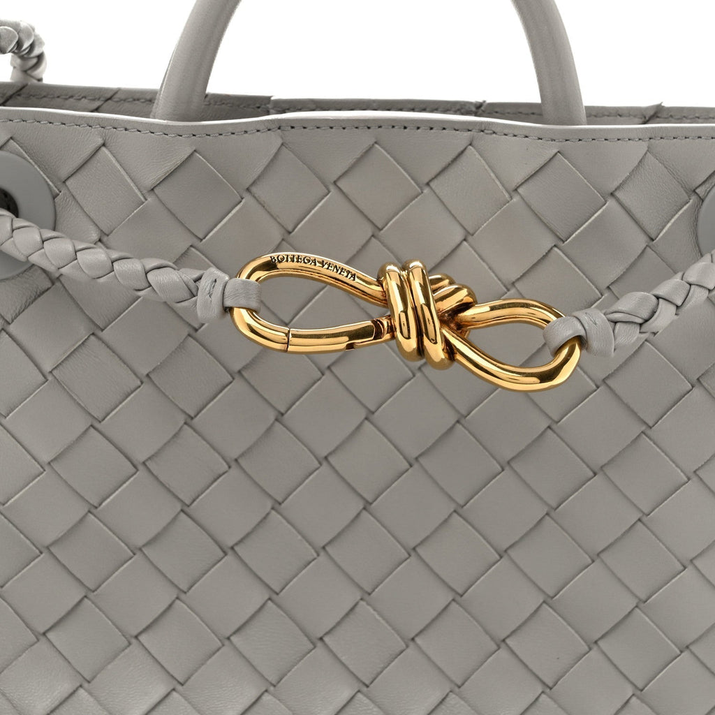 Bottega Veneta Nappa Intrecciato Small Andiamo Shoulder Bag Sterling