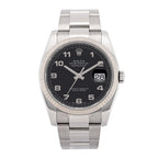 Rolex Stainless Steel 18K White Gold 36mm Datejust Watch Black 116234
