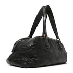 Chanel Lambskin Cloudy Bundle Bowler Bag Black