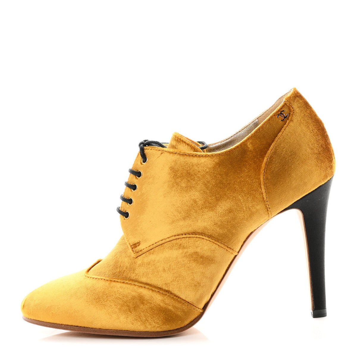 Velvet CC Lace Up Ankle Boots Gold