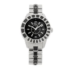Christian Dior Stainless Steel Diamond Sapphire 33mm Christal Watch Black
