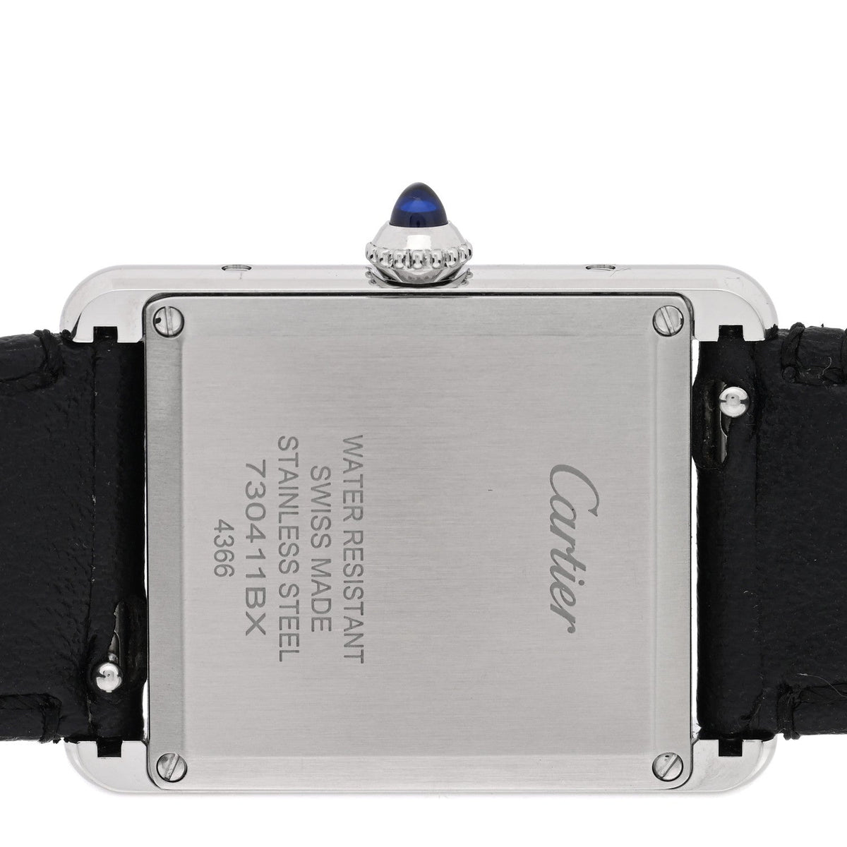 Cartier Stainless Steel Calfskin 25mm SolarBeat Tank Watch