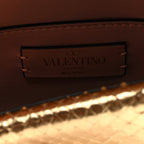 Valentino Garavani Metallic Snakeskin Vlogo Mini Shoulder Bag Gold