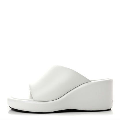 Balenciaga Smooth Nappa Women's Rise Wedge Sandals 37 White Black