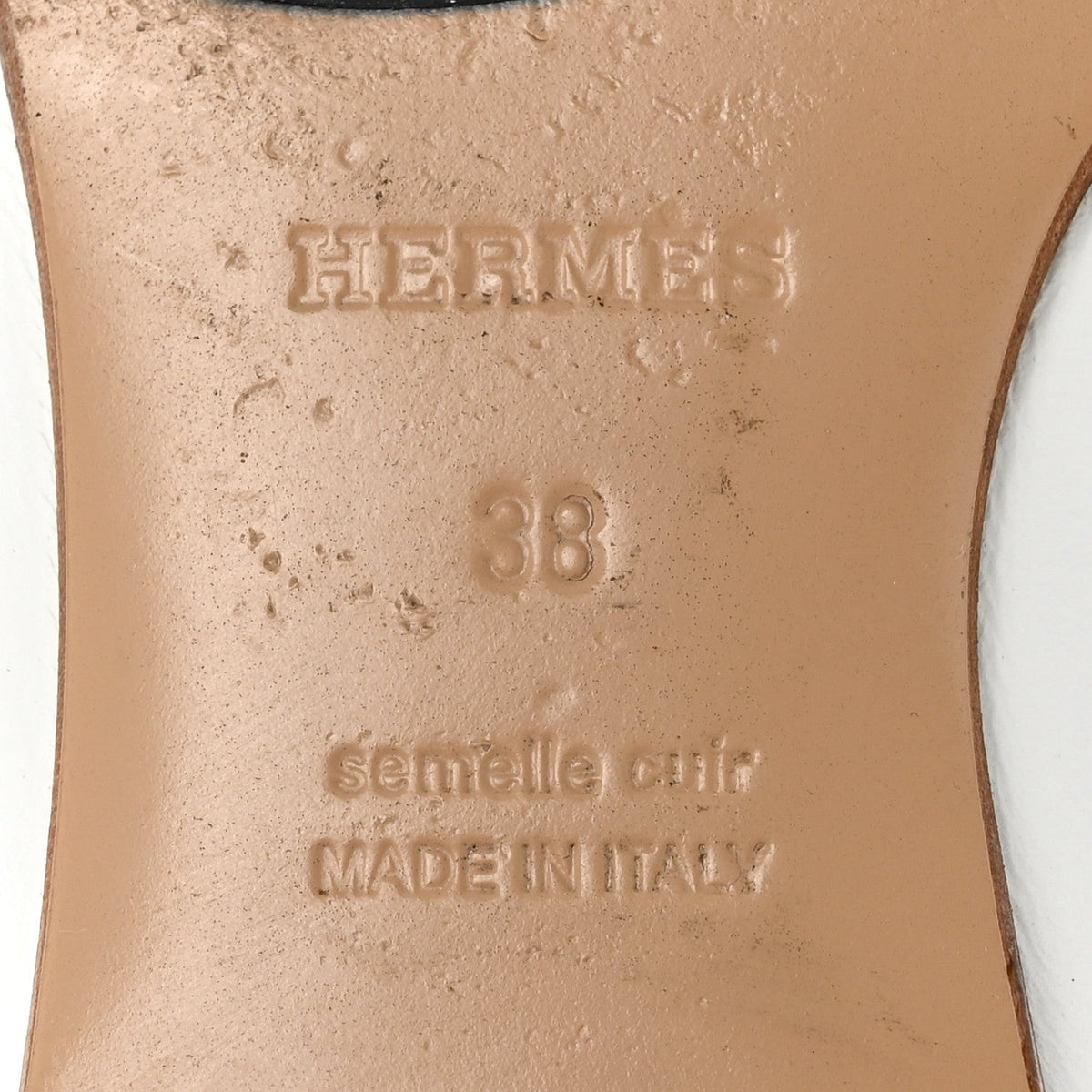 Hermès Goatskin Women's Paris Loafers 38 Beige Glaise
