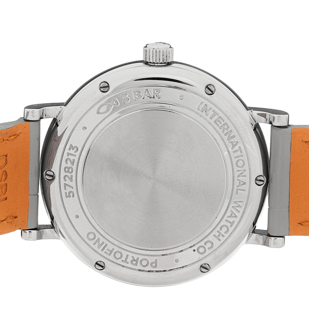 IWC Stainless Steel Crocodile Diamond 37mm Portofino Watch Silver IW458101